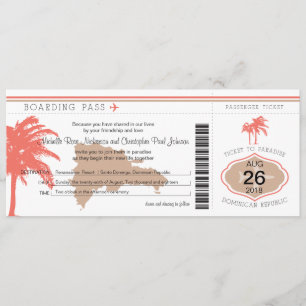 Carte d'embarquement à Mariage République Dominica
