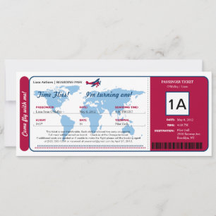 carte d'embarquement avec carte du monde
