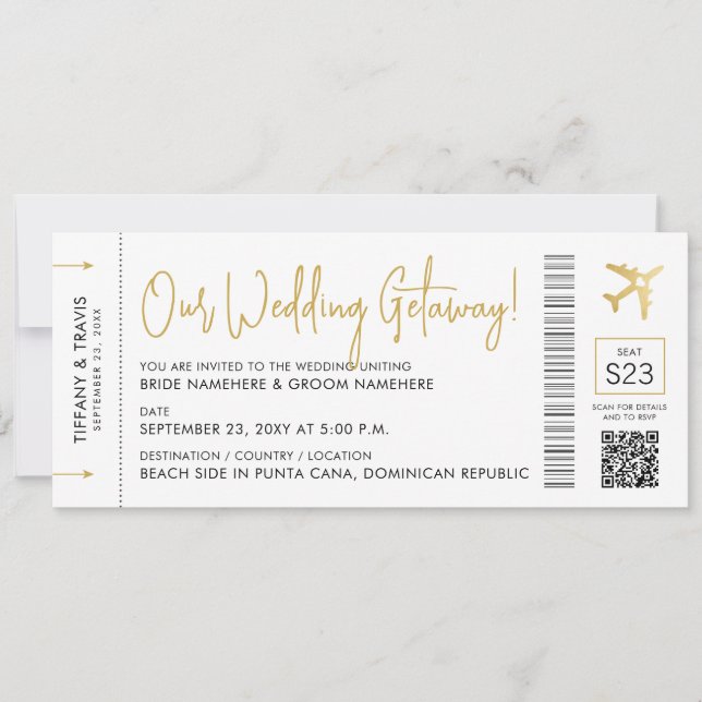 Carte d'embarquement avec QR Code Destination Mari (Devant)