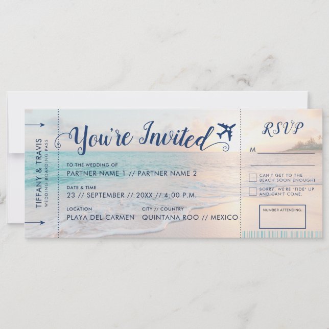 Carte d'embarquement Billet de la Plage Tout-en-un (Devant)
