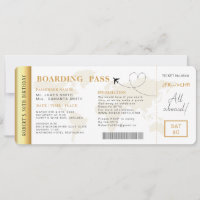Carte d'embarquement Billets de vol Anniversaire