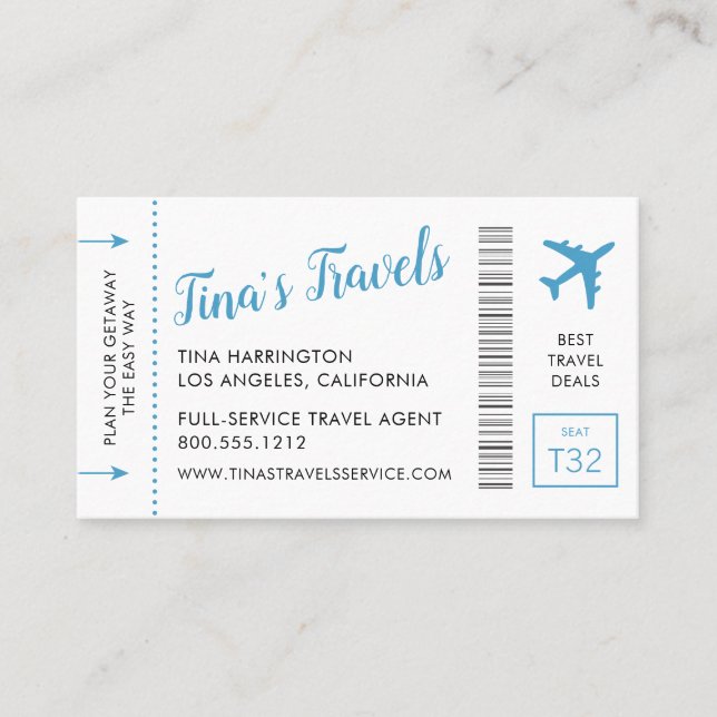 Carte d'embarquement Blue Mini Boaring Agent (Devant)