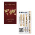 Carte d'embarquement Carte du monde de maquillage