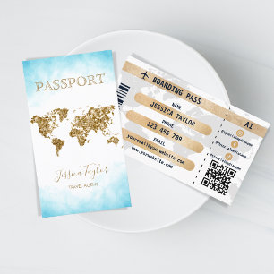 Carte d'embarquement Carte du monde de maquillage