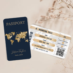 Carte d'embarquement Carte du monde de maquillage