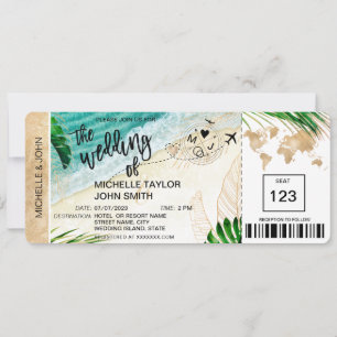 Carte d'embarquement Carte du monde Île tropicale