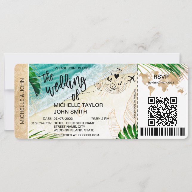 Carte d'embarquement Carte du monde Island Beach R (Devant)