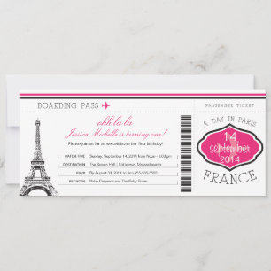 Carte d'embarquement d'anniversaire à Paris