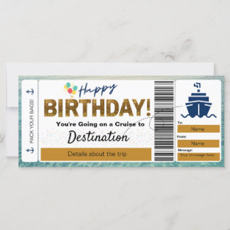 Carte d'embarquement de croisière Joyeux billet d'