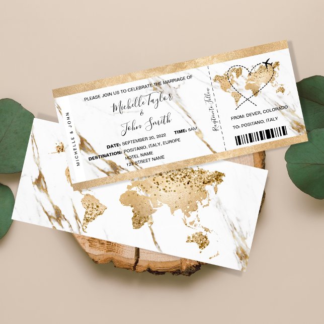 Carte d'embarquement de destination Billet d'or Pl (Créateur téléchargé)