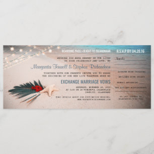 Carte d'embarquement de destination plage Billet