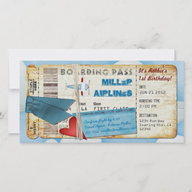 Carte d'embarquement de la partie avion (Devant)