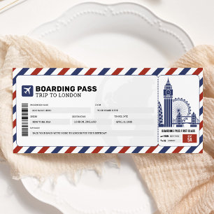 Carte d'embarquement de Londres Voyage Voyage Cade