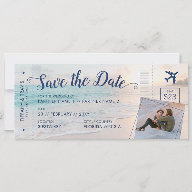 Carte d'embarquement de mariage de destination de  (Devant)