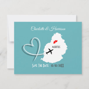 Carte d'embarquement de mariage Destination Mauric
