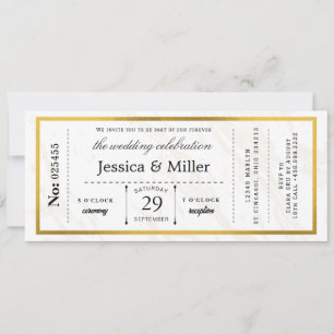 Carte d'embarquement de mariage minimaliste modern