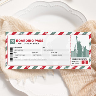 Carte d'embarquement de Noël à New York