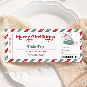 Carte d'embarquement de Noël pour voyage en train 
