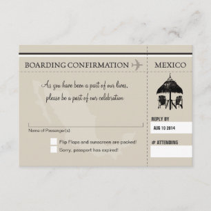 Carte d'embarquement de RSVP VERS le MEXIQUE