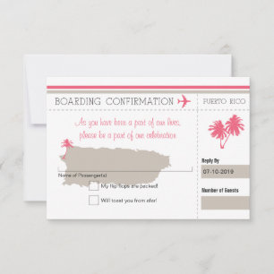 Carte d'embarquement de RSVP vers Porto Rico