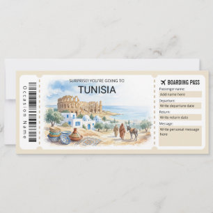 Carte d'embarquement de vol pour la Tunisie modifi