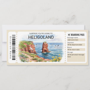 Carte d'embarquement de voyage à Heligoland modifi