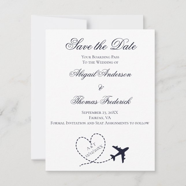 Carte d'embarquement Destination Avion Mariage de  (Devant)