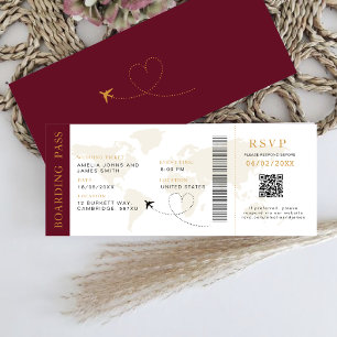 Carte d'embarquement Destination mariage Code QR R