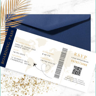 Carte d'embarquement Destination mariage Code QR R