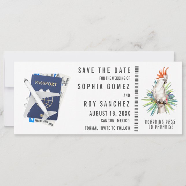Carte d'embarquement Destination Mariage Enregistr (Devant)
