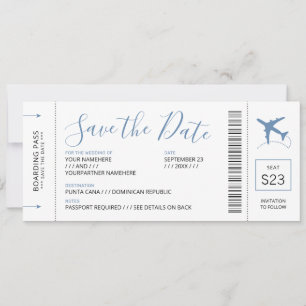 Carte d'embarquement Enregistrer la date Invitatio