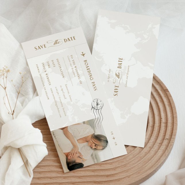 Carte d'embarquement Enregistrer la date Invitatio (Créateur téléchargé)