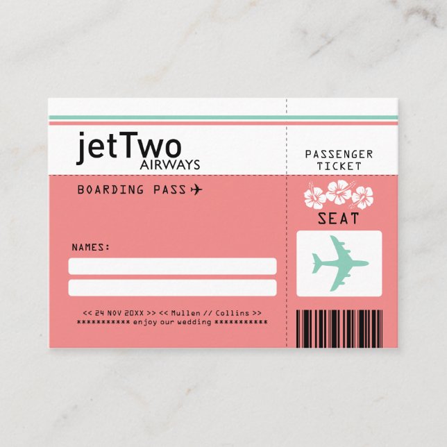 Carte d'embarquement Hibiscus Flower Boarding Pass (Devant)