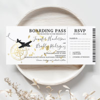 Carte d'embarquement Invitation de mariage aux île