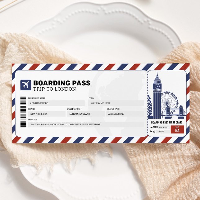 Carte d'embarquement Londres Voyage Déplacement Av (Créateur téléchargé)