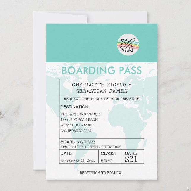 Carte d'embarquement mariage (Devant)