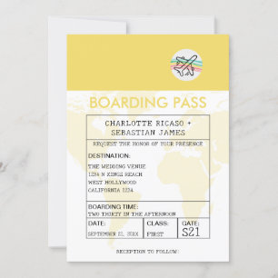 Carte d'embarquement mariage