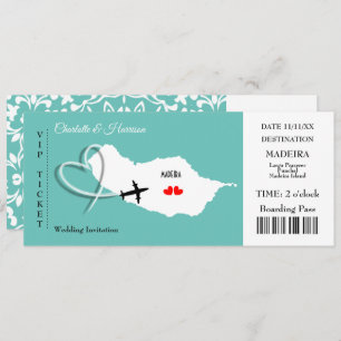 Carte d'embarquement Mariage de Madère Destination