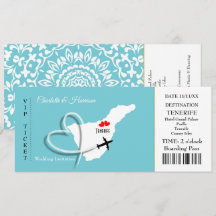 Carte d'embarquement Mariage Destination Tenerife