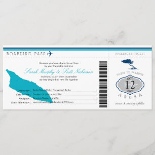 Carte d'embarquement mariage pour Aruba