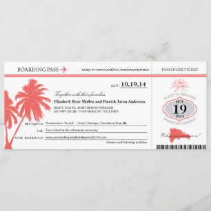 Carte d'embarquement Mariage République Dominicain