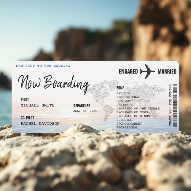 Carte d'embarquement Ocean Sunset Destination Mari (Créateur téléchargé)