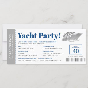 Carte d'embarquement personnalisée pour bateau de 