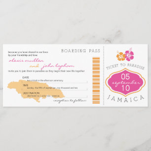 Carte d'embarquement pour la Jamaïque Faire-part d