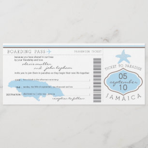 Carte d'embarquement pour la Jamaïque Faire-part d
