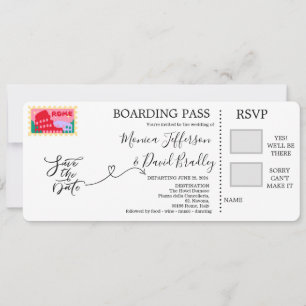 Carte d'embarquement pour mariage à Rome, Italie