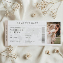 Carte d'embarquement pour mariage de destination