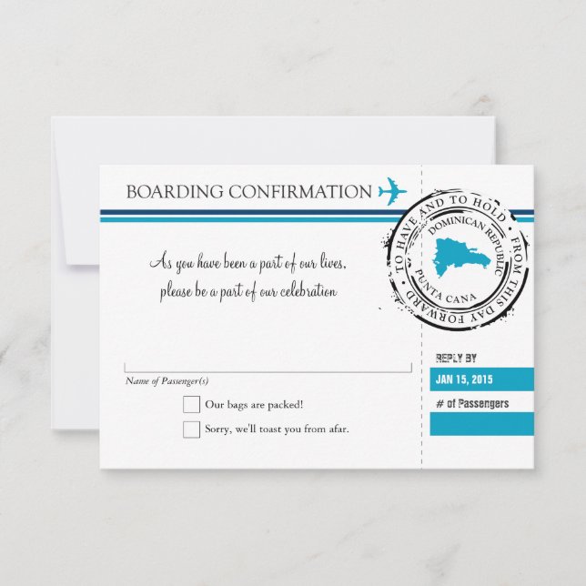 Carte d'embarquement pour République dominicaine R (Devant)
