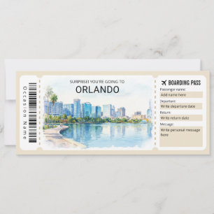 Carte d'embarquement pour un voyage à Orlando