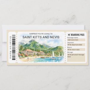 Carte d'embarquement pour un voyage à Saint-Kitts-
